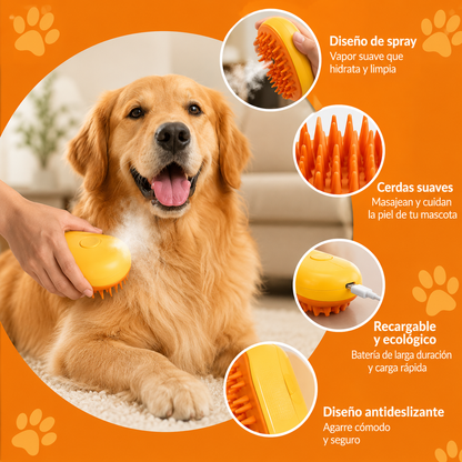 Cepillo para mascotas con vaporizador